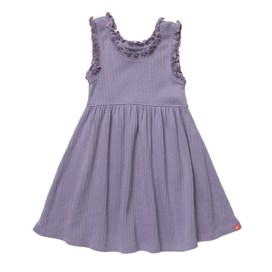 Joy Ruffle Rib Dress - Purple