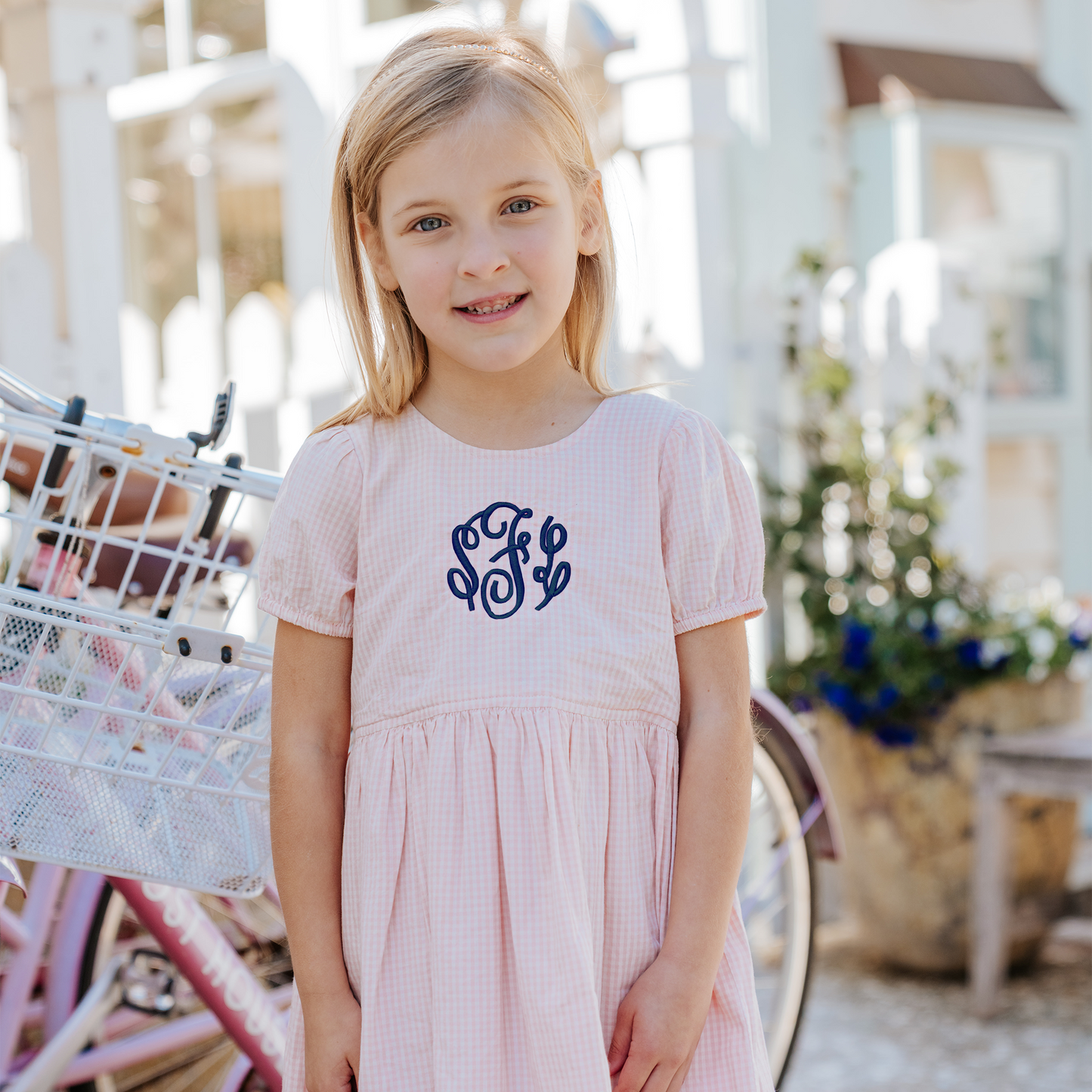 Girls Breyton Dress - Pink Gingham