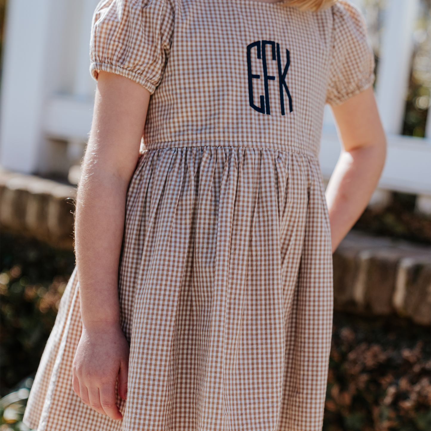 Girls Breyton Dress - Cocoa Gingham