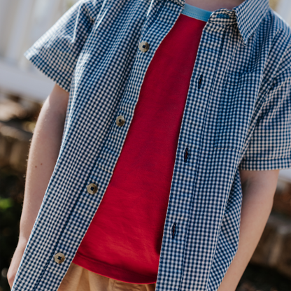Boys Jack Shirt - Light Blue Gingham