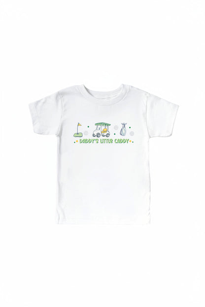 Daddy's Little Caddy Kids Graphic Tee | White