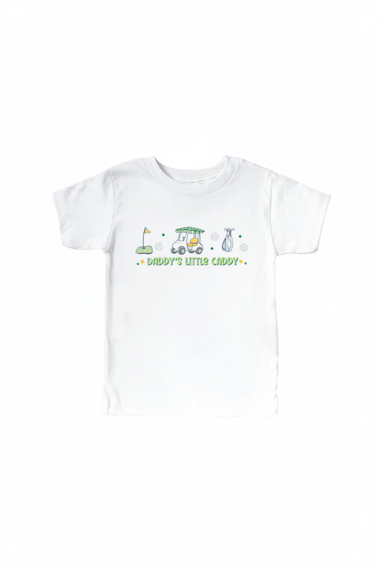 Daddy's Little Caddy Kids Graphic Tee | White