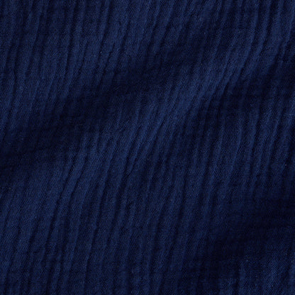 Varsity Navy Cotton Crinkle Ruffled Shorts