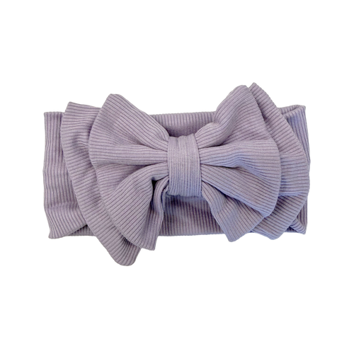 Cotton Jersey Rib Bow Band: Lavender