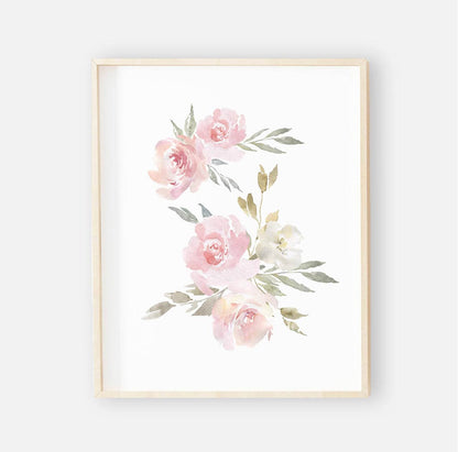 Delaney Dusty Blush Floral Bundled Digital Nursery Art
