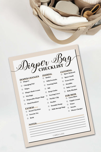 Diaper Bag Checklist - Free Digital Download
