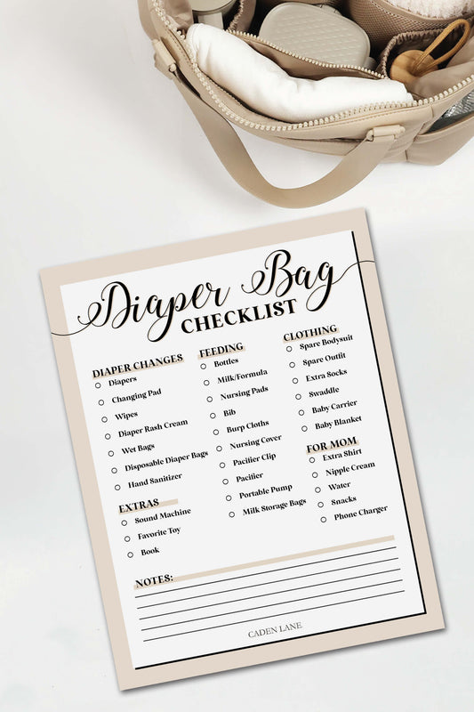 Diaper Bag Checklist - Free Digital Download