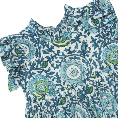 Girls Jennifer Dress - Blue Lisbon Floral