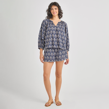 Womens Theodore Short - Navy Strawflower
