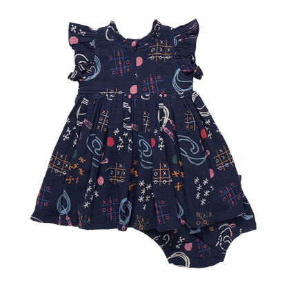 Baby Girls Jennifer Dress Set - Tic Tac Toe