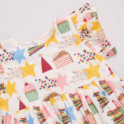 Girls Jennifer Dress - Birthday Star