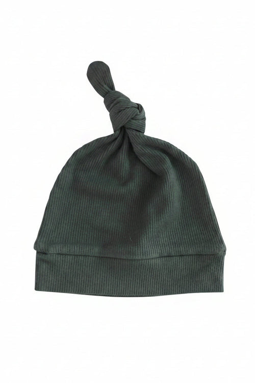 Forest Green Ribbed Bamboo Knotted Hat