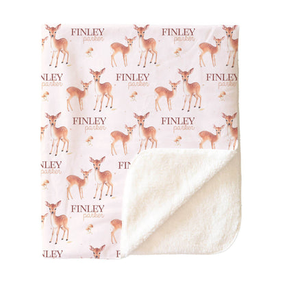 Friendly Fawns Personalized Kids Blanket
