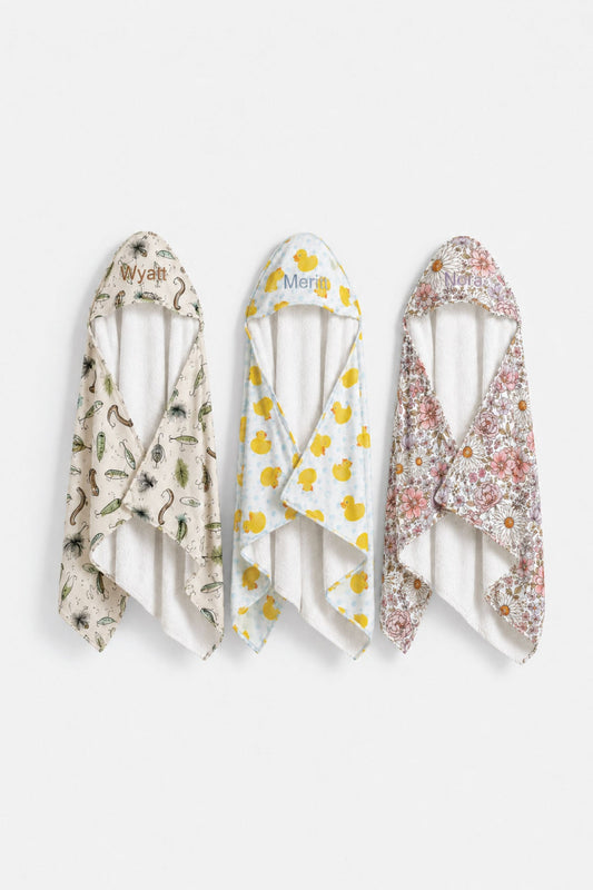 Baby Embroidered Bamboo Hooded Towels