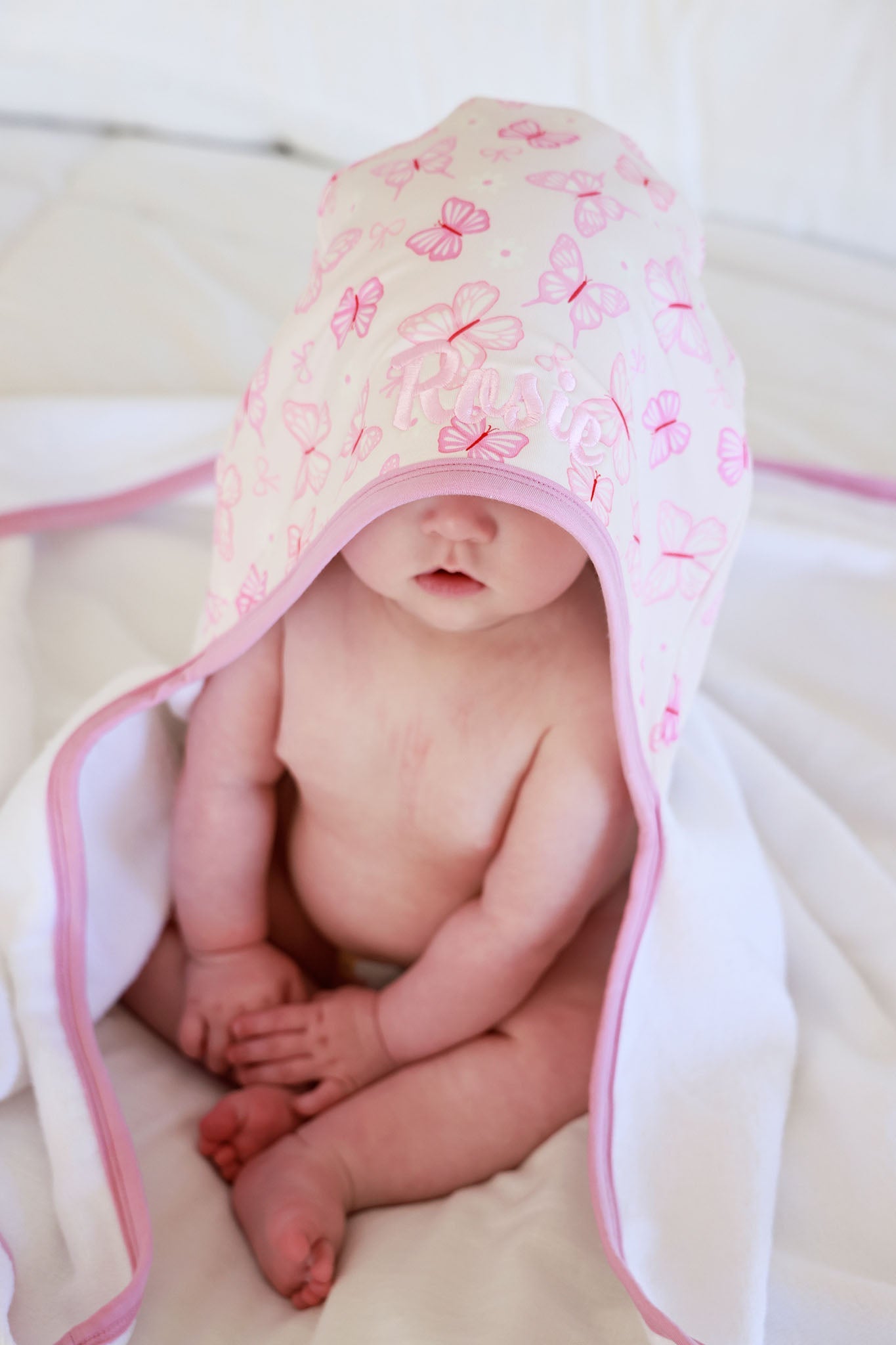 Kids Embroidered Bamboo Hooded Towels