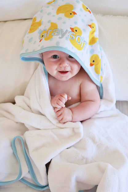 Kids Embroidered Bamboo Hooded Towels