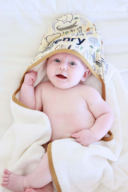 Kids Embroidered Bamboo Hooded Towels