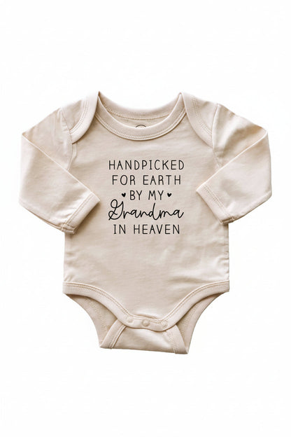 Personalized Handpicked Long Sleeve Graphic Bodysuit | Natural