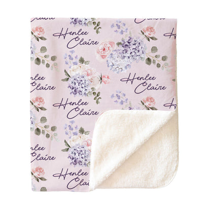 Henlee's Hydrangea Personalized Kids Blanket