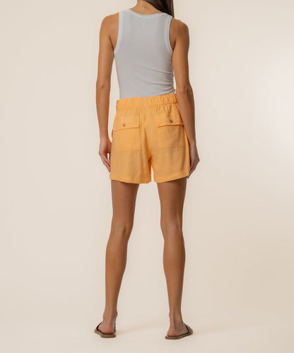 Katana Linen Drawstring Short in Citrus Wash