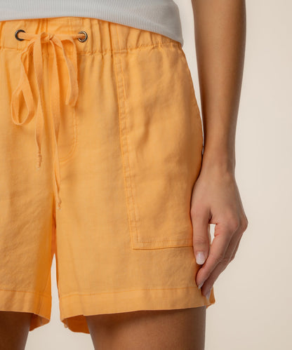 Katana Linen Drawstring Short in Citrus Wash