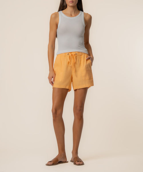 Katana Linen Drawstring Short in Citrus Wash