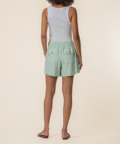 Katana Linen Drawstring Short in Seafoam Green