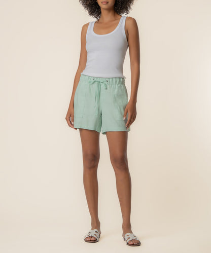Katana Linen Drawstring Short in Seafoam Green