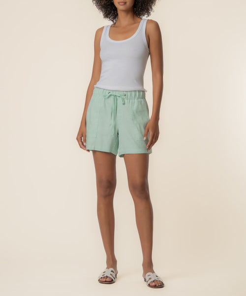Katana Linen Drawstring Short in Seafoam Green
