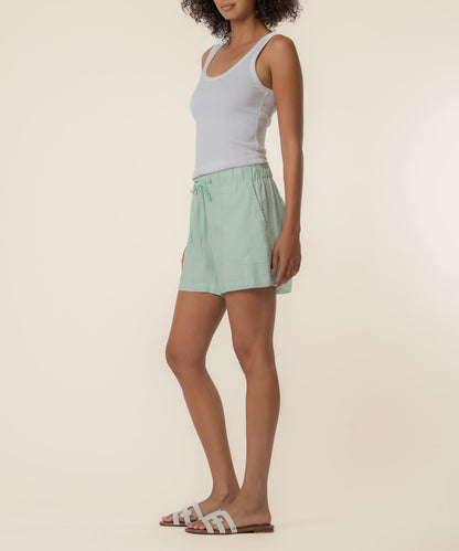 Katana Linen Drawstring Short in Seafoam Green