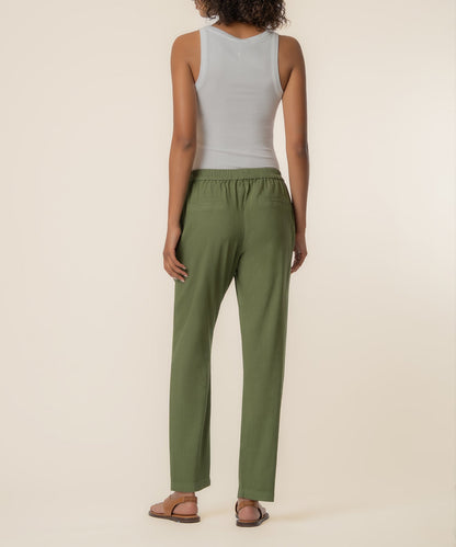 Rosalie Linen Tapered Pant, Petite in Dill