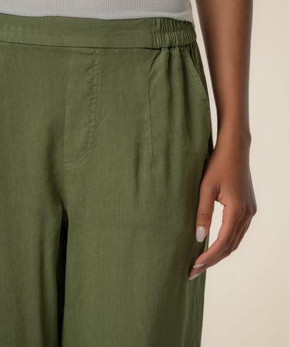 Rosalie Linen Tapered Pant, Petite in Dill