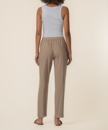 Rosalie Linen Tapered Pant, Petite in Khaki