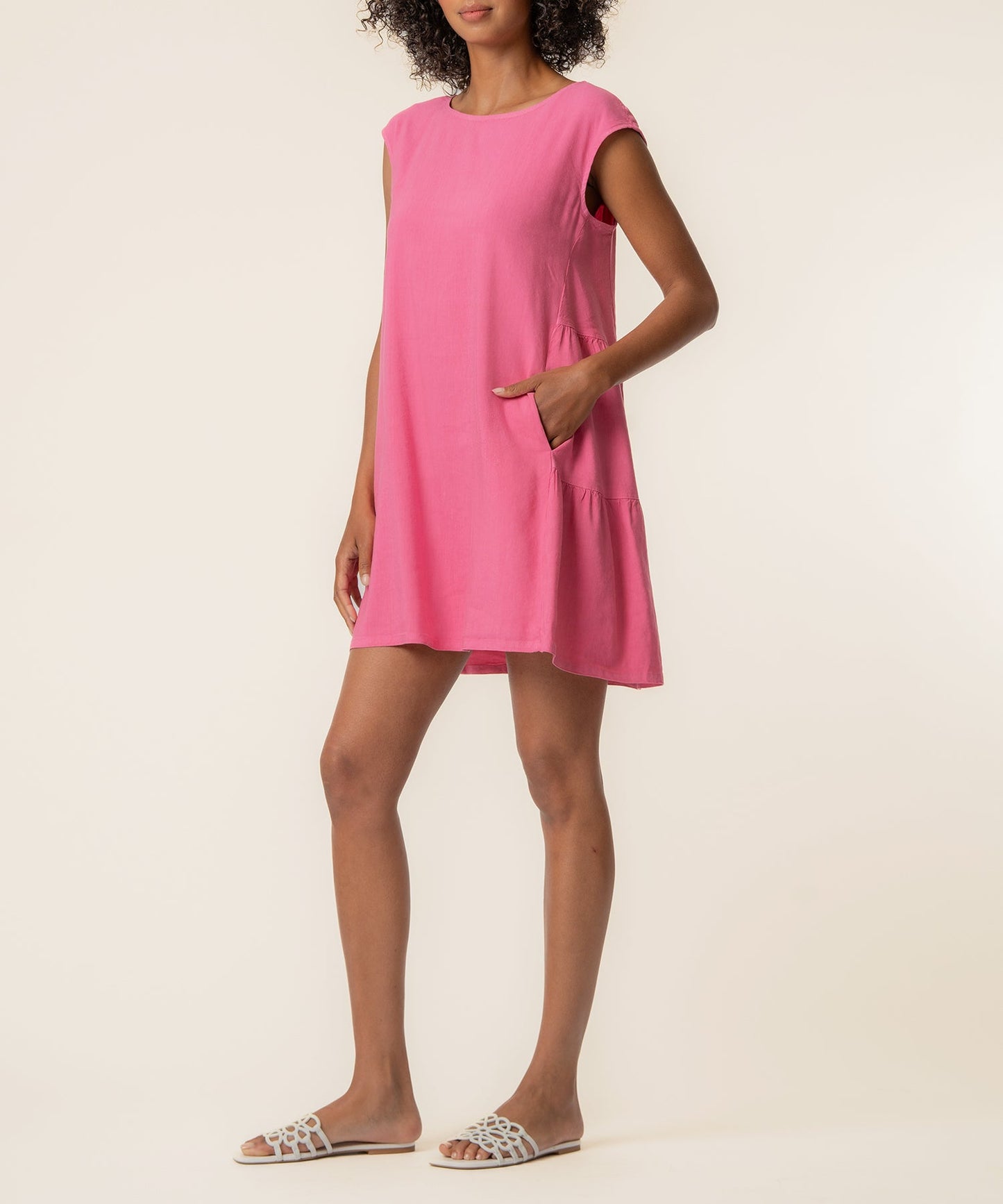 Alice Linen Dress in Lipstick