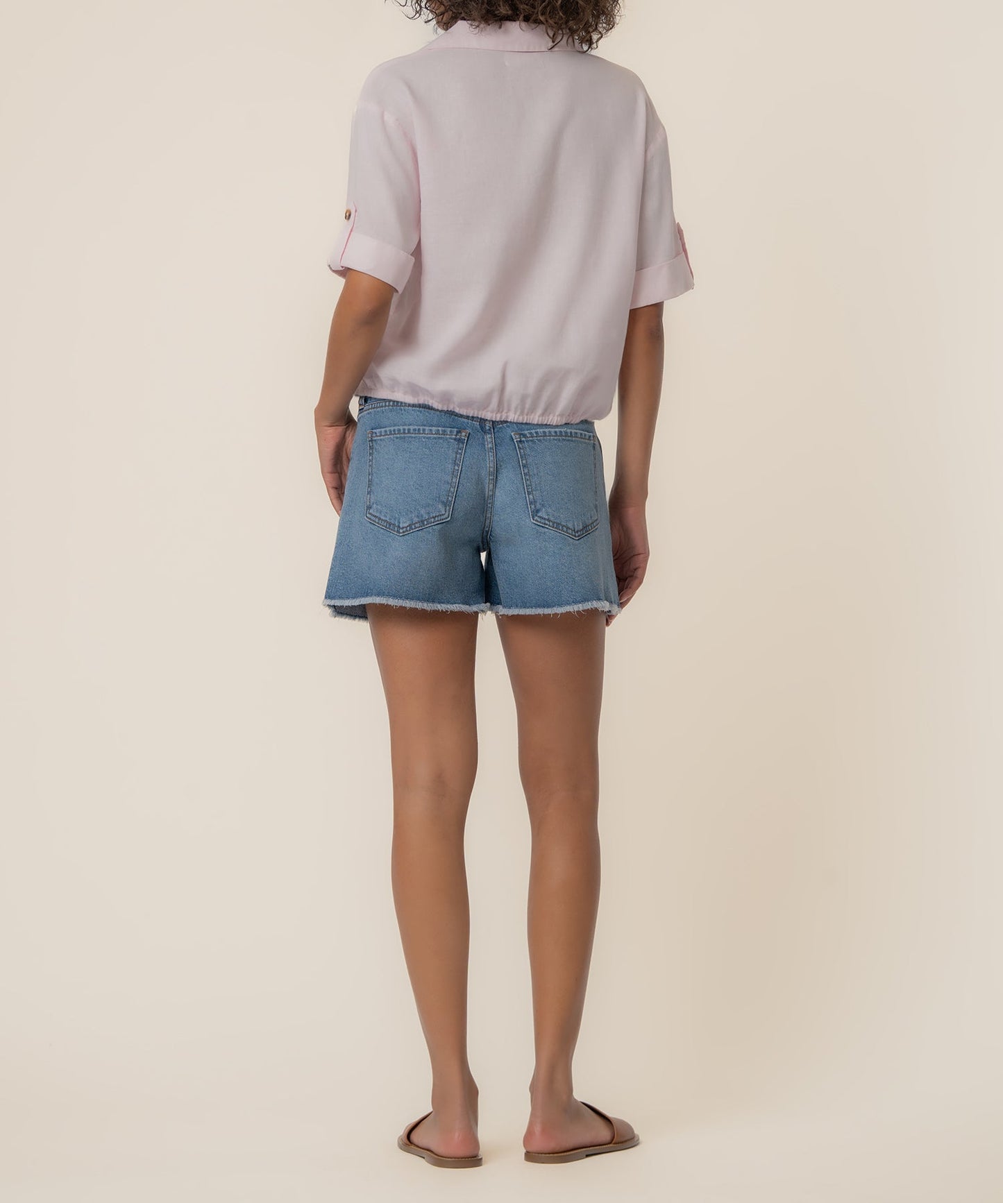 Rebel Linen Knot Front Shirt in Princess