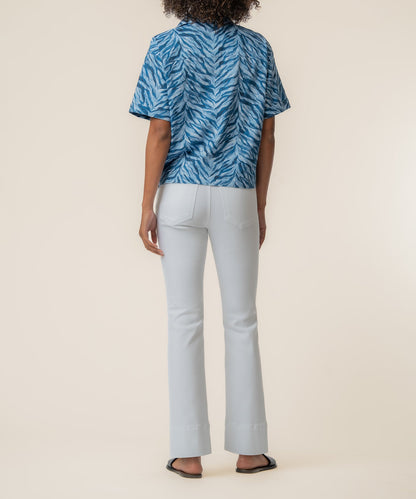 Aida Linen Top in Wolverhampton Navy