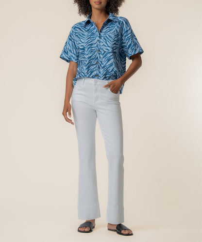 Aida Linen Top in Wolverhampton Navy