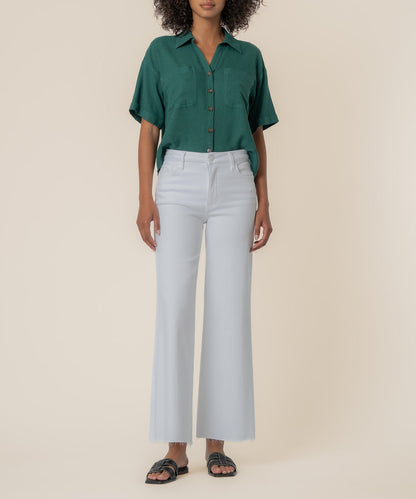 Brianna Linen Boxy Shirt in Jungle