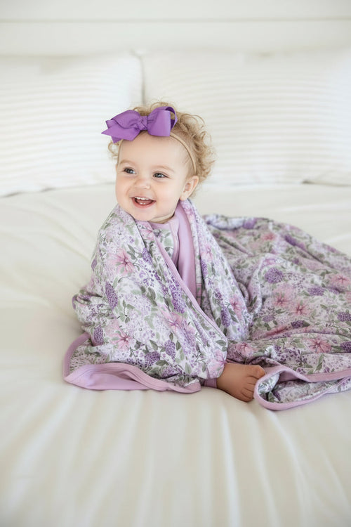 Double Sided Bamboo Blanket | Lavender Lullaby