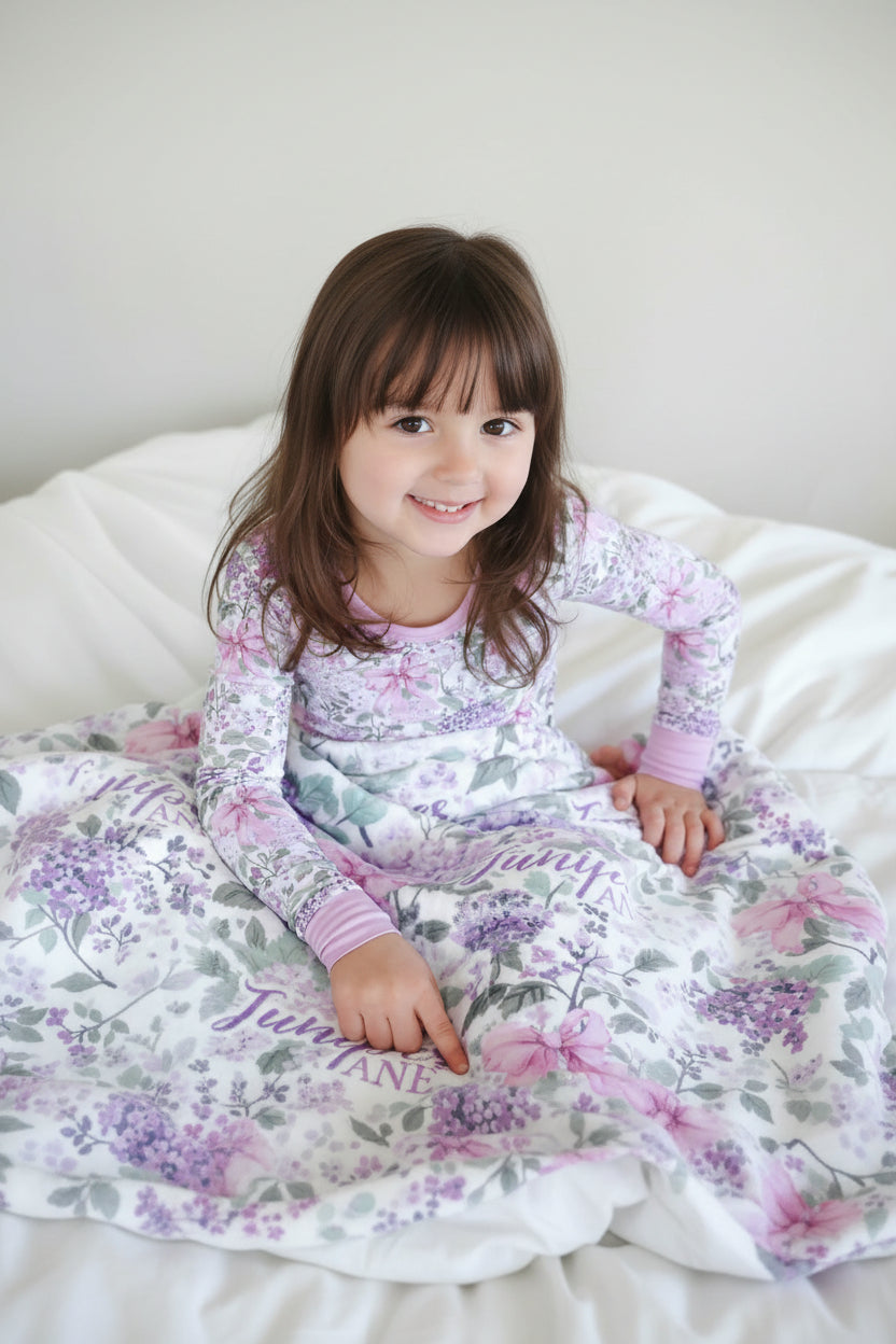 Personalized Kids Blanket | Lavender Lullaby