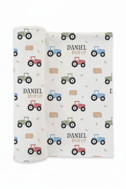 Little Farmer Personalized Swaddle Blanket