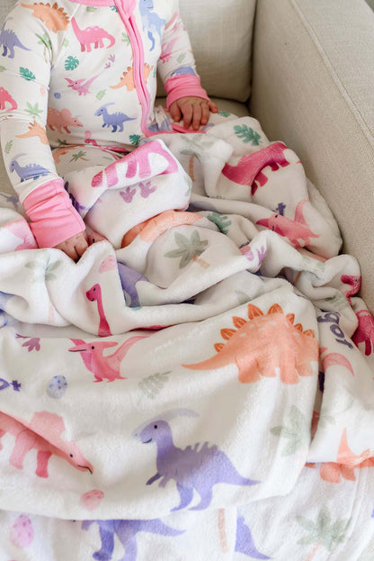 Personalized Kids Blanket | Little Fossil Pink