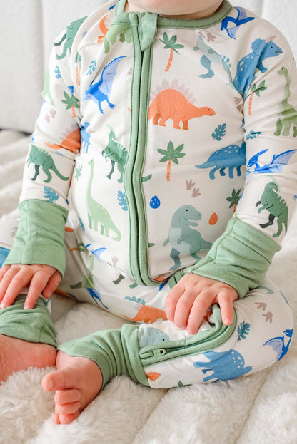 Convertible Bamboo Zip Romper | Little Fossil Neutral