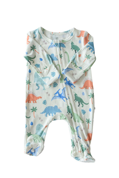 Bamboo Zipper Footie | Little Fossil Neutral