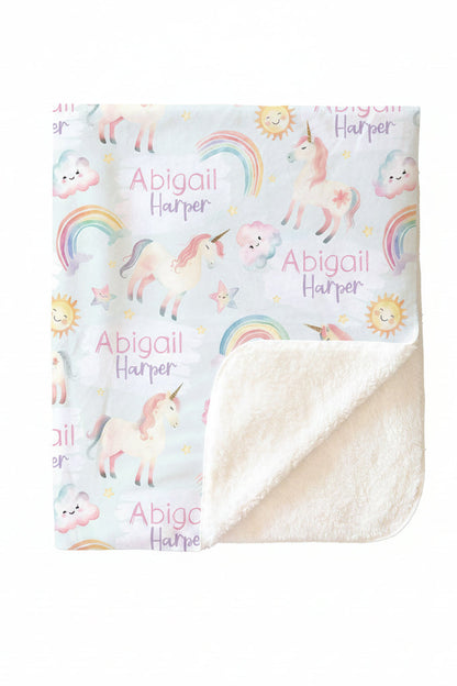 Magical Unicorns Personalized Kids Blanket