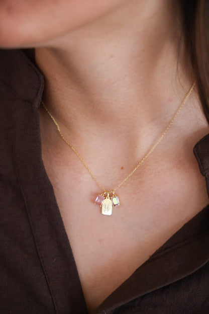 Engraved Tag Charm Necklace