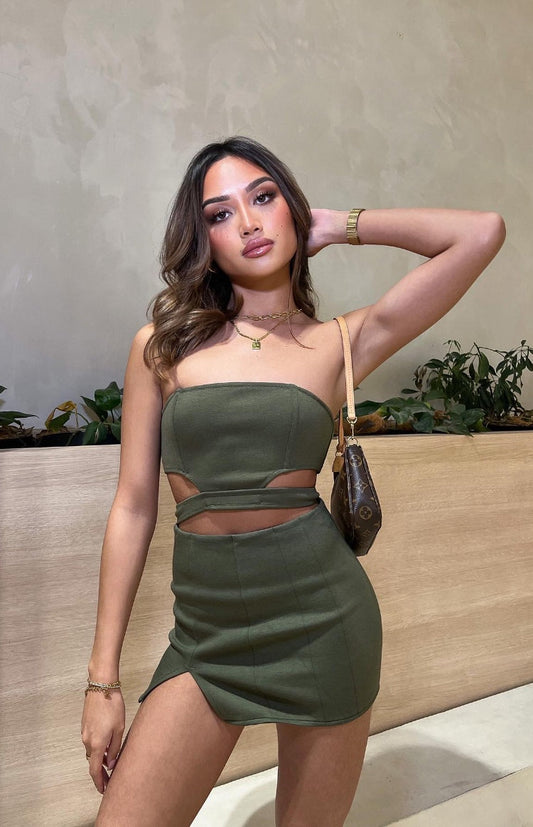 Maria Khaki Mini Skirt