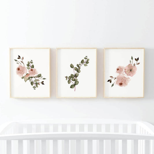 Millie's Dusty Rose Garden Bundled Digital Nursery Wall Art
