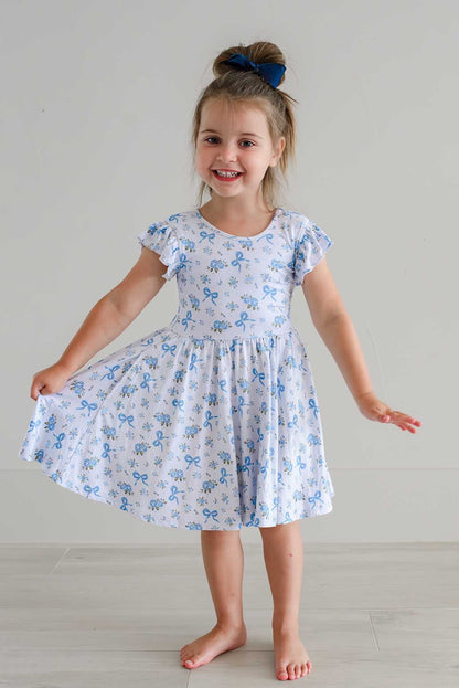 Girls' Ruffle Twirl Dress | Tied In Blooms