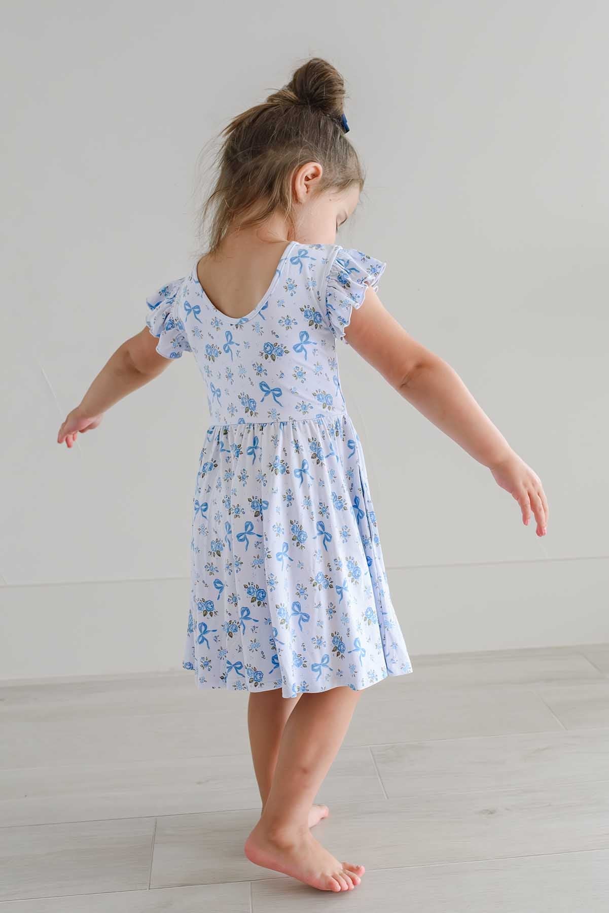 Girls' Ruffle Twirl Dress | Tied In Blooms